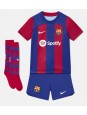 Otroški Nogometna dresi replika Barcelona Frenkie de Jong #21 Domači 2023-24 Kratek rokav (+ hlače)